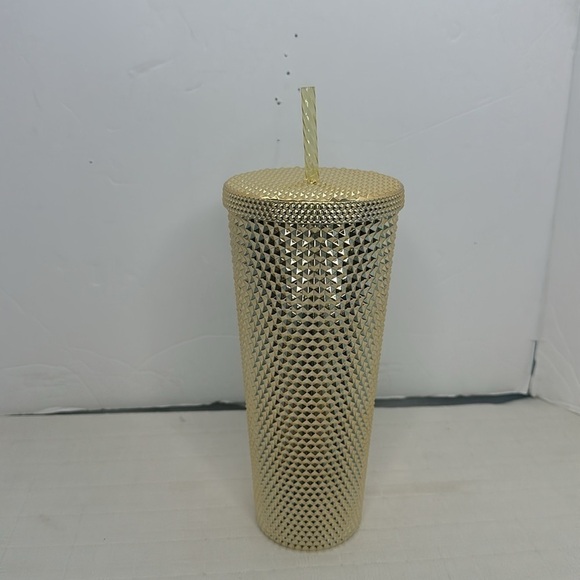 Starbucks Christmas Holiday 2022 Gold Bling Studded Venti 24 oz Cold Cup Tumbler - Picture 3 of 9